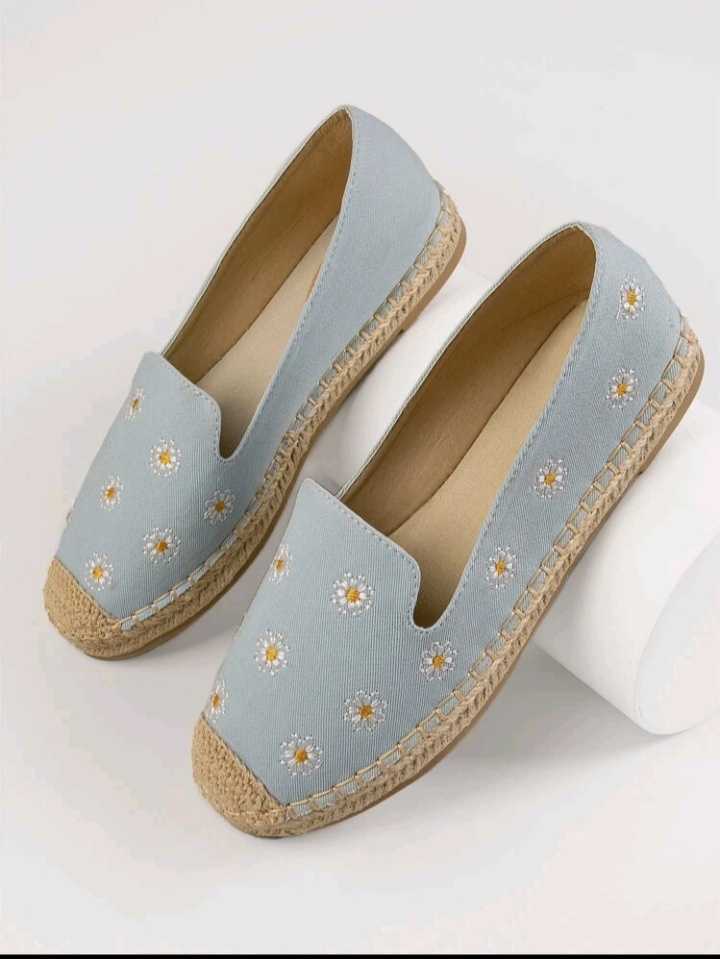 Floral print Espadrille flat