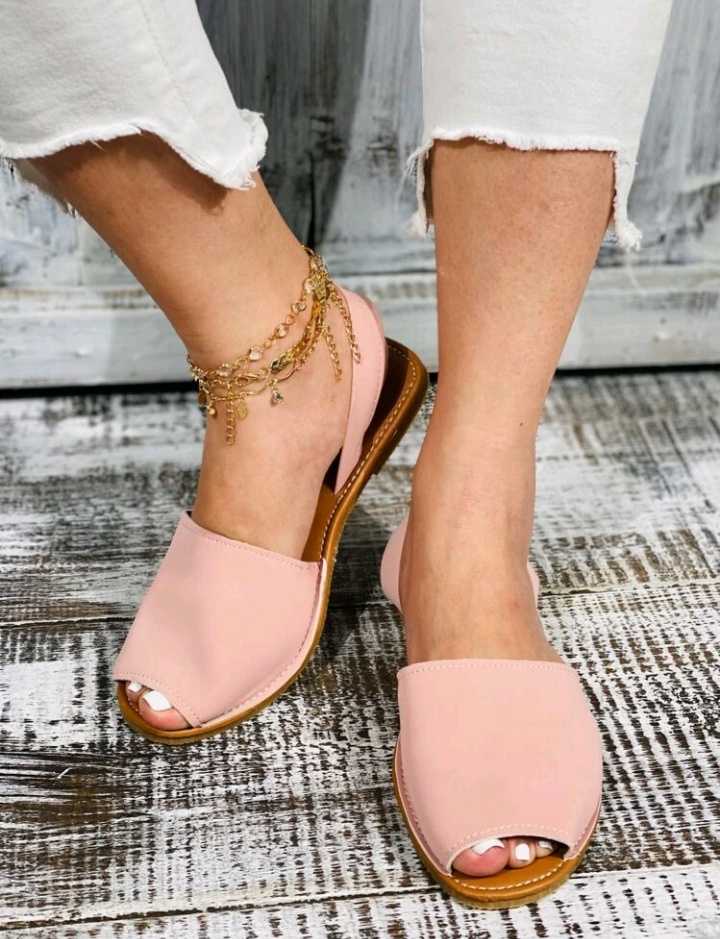 Pink peep-toe slingback sandals