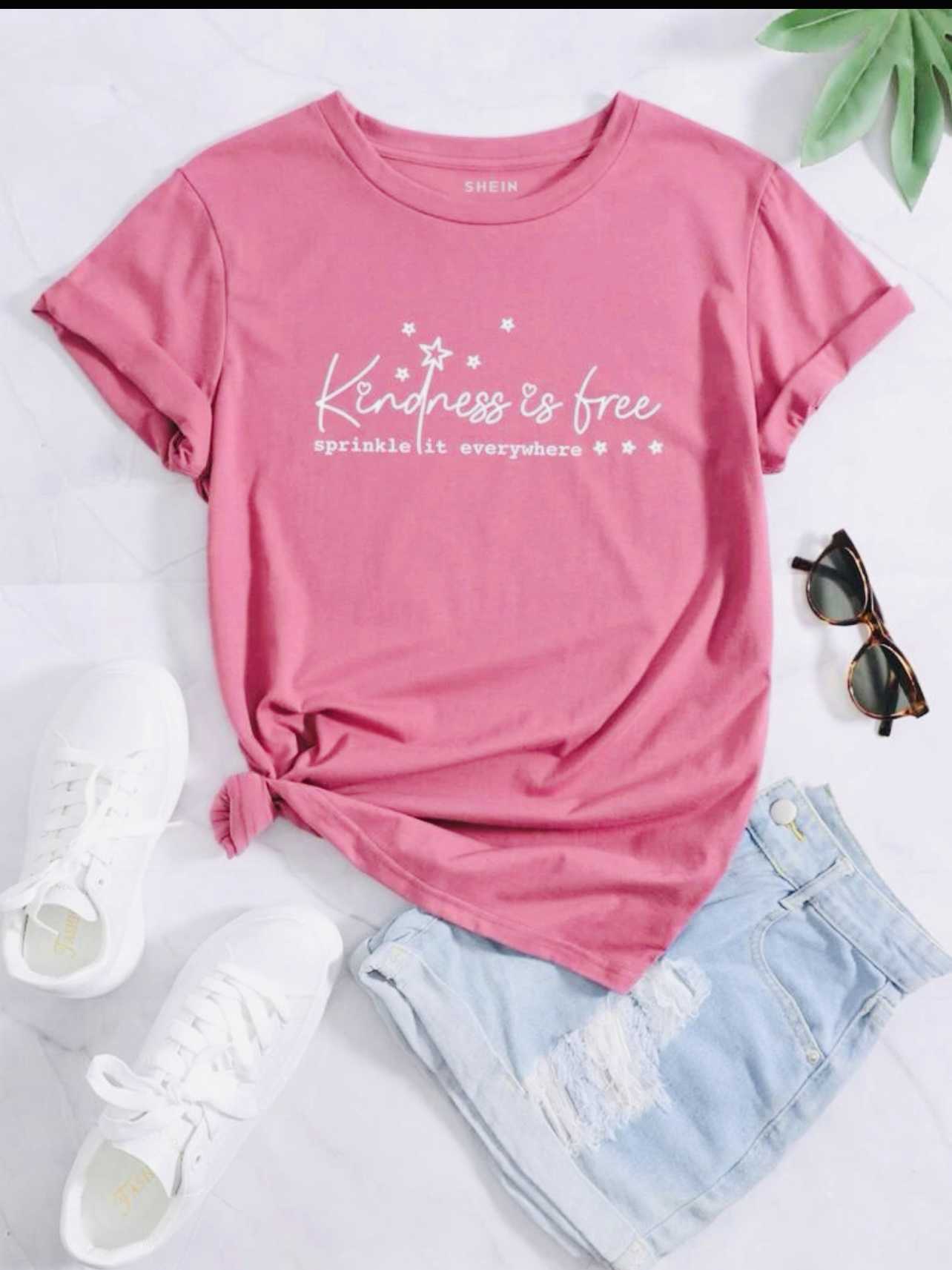 Slogan Graphic Crew Neck Tee