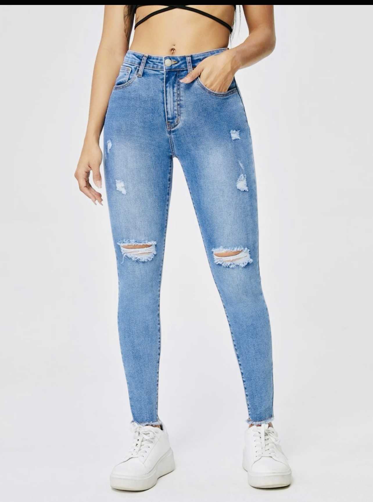 Ripped Raw Skinny Jeans