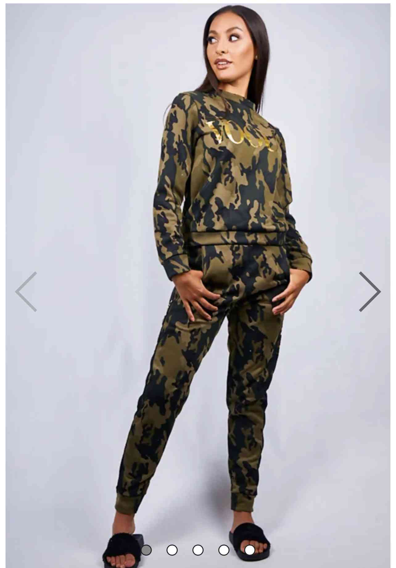 Khaki Camo Vogue Print Tracksuit
